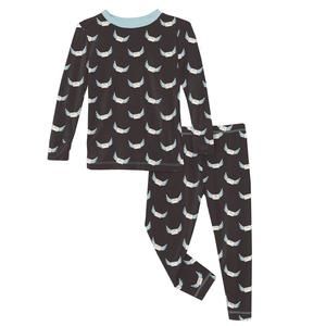 NEW KICKEE kid's bamboo print long sleeve pajama set in midnight email